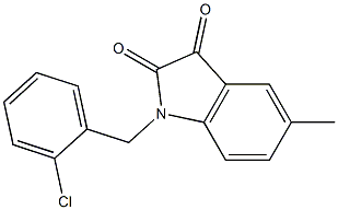 1-[(2-chlorophenyl)methyl]-5-methyl-2,3-dihydro-1H-indole-2,3-dione Struktur