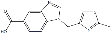 1-[(2-methyl-1,3-thiazol-4-yl)methyl]-1H-1,3-benzodiazole-5-carboxylic acid Struktur