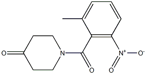 1-[(2-methyl-6-nitrophenyl)carbonyl]piperidin-4-one Struktur