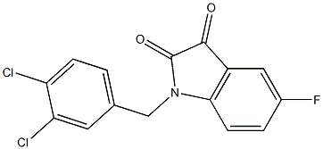 1-[(3,4-dichlorophenyl)methyl]-5-fluoro-2,3-dihydro-1H-indole-2,3-dione Struktur