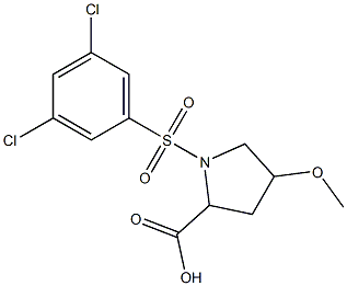 1-[(3,5-dichlorobenzene)sulfonyl]-4-methoxypyrrolidine-2-carboxylic acid Struktur