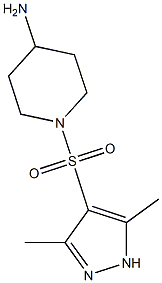 1-[(3,5-dimethyl-1H-pyrazole-4-)sulfonyl]piperidin-4-amine Struktur