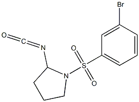 1-[(3-bromobenzene)sulfonyl]-2-isocyanatopyrrolidine Struktur