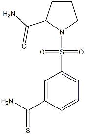 1-[(3-carbamothioylbenzene)sulfonyl]pyrrolidine-2-carboxamide Struktur