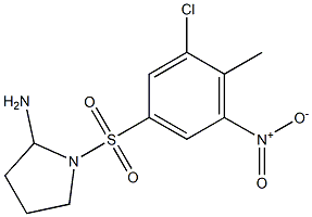 1-[(3-chloro-4-methyl-5-nitrobenzene)sulfonyl]pyrrolidin-2-amine Struktur