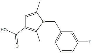 1-[(3-fluorophenyl)methyl]-2,5-dimethyl-1H-pyrrole-3-carboxylic acid Struktur