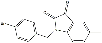 1-[(4-bromophenyl)methyl]-5-methyl-2,3-dihydro-1H-indole-2,3-dione Struktur