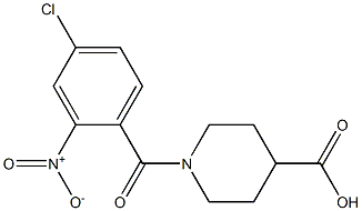 1-[(4-chloro-2-nitrophenyl)carbonyl]piperidine-4-carboxylic acid Struktur