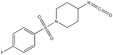 1-[(4-fluorophenyl)sulfonyl]-4-isocyanatopiperidine Struktur