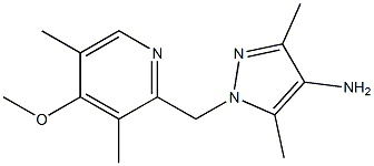 1-[(4-methoxy-3,5-dimethylpyridin-2-yl)methyl]-3,5-dimethyl-1H-pyrazol-4-amine Struktur