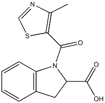 1-[(4-methyl-1,3-thiazol-5-yl)carbonyl]-2,3-dihydro-1H-indole-2-carboxylic acid Struktur