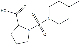 1-[(4-methylpiperidine-1-)sulfonyl]pyrrolidine-2-carboxylic acid Struktur