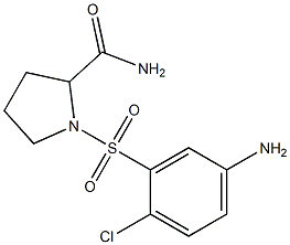 1-[(5-amino-2-chlorobenzene)sulfonyl]pyrrolidine-2-carboxamide Struktur