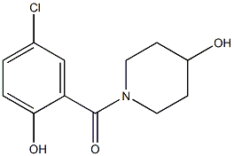 1-[(5-chloro-2-hydroxyphenyl)carbonyl]piperidin-4-ol Struktur