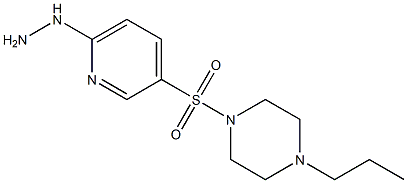 1-[(6-hydrazinylpyridine-3-)sulfonyl]-4-propylpiperazine Struktur