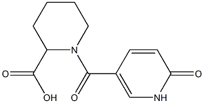 1-[(6-oxo-1,6-dihydropyridin-3-yl)carbonyl]piperidine-2-carboxylic acid Struktur