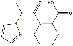 1-[2-(1H-pyrazol-1-yl)propanoyl]piperidine-2-carboxylic acid Struktur