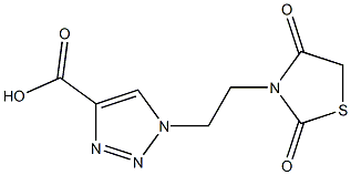 1-[2-(2,4-dioxo-1,3-thiazolidin-3-yl)ethyl]-1H-1,2,3-triazole-4-carboxylic acid Struktur