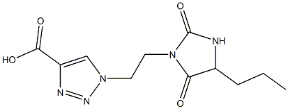 1-[2-(2,5-dioxo-4-propylimidazolidin-1-yl)ethyl]-1H-1,2,3-triazole-4-carboxylic acid Struktur