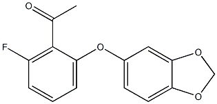 1-[2-(2H-1,3-benzodioxol-5-yloxy)-6-fluorophenyl]ethan-1-one Struktur