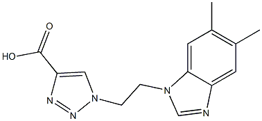 1-[2-(5,6-dimethyl-1H-1,3-benzodiazol-1-yl)ethyl]-1H-1,2,3-triazole-4-carboxylic acid Struktur