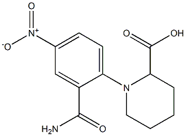 1-[2-(aminocarbonyl)-4-nitrophenyl]piperidine-2-carboxylic acid Struktur