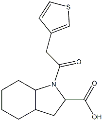 1-[2-(thiophen-3-yl)acetyl]-octahydro-1H-indole-2-carboxylic acid Struktur