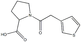 1-[2-(thiophen-3-yl)acetyl]pyrrolidine-2-carboxylic acid Struktur