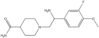 1-[2-amino-2-(3-fluoro-4-methoxyphenyl)ethyl]piperidine-4-carboxamide Struktur