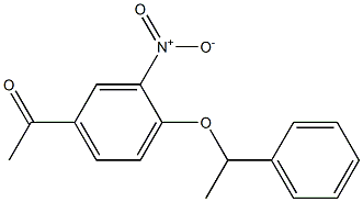 1-[3-nitro-4-(1-phenylethoxy)phenyl]ethan-1-one Struktur