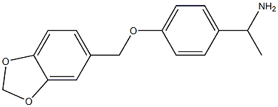 1-[4-(2H-1,3-benzodioxol-5-ylmethoxy)phenyl]ethan-1-amine Struktur