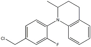 1-[4-(chloromethyl)-2-fluorophenyl]-2-methyl-1,2,3,4-tetrahydroquinoline Struktur