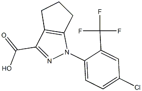 1-[4-chloro-2-(trifluoromethyl)phenyl]-1,4,5,6-tetrahydrocyclopenta[c]pyrazole-3-carboxylic acid Struktur