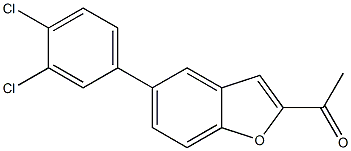 1-[5-(3,4-dichlorophenyl)-1-benzofuran-2-yl]ethanone Struktur