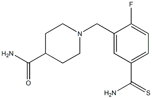 1-[5-(aminocarbonothioyl)-2-fluorobenzyl]piperidine-4-carboxamide Struktur