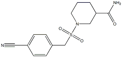 1-{[(4-cyanophenyl)methane]sulfonyl}piperidine-3-carboxamide Struktur