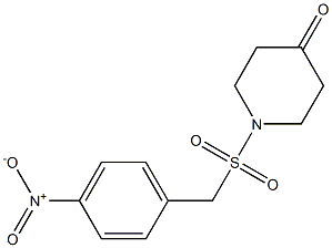 1-{[(4-nitrophenyl)methane]sulfonyl}piperidin-4-one Struktur