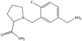 1-{[5-(aminomethyl)-2-fluorophenyl]methyl}pyrrolidine-2-carboxamide Struktur