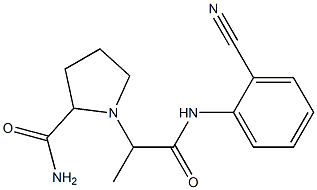 1-{1-[(2-cyanophenyl)carbamoyl]ethyl}pyrrolidine-2-carboxamide Struktur