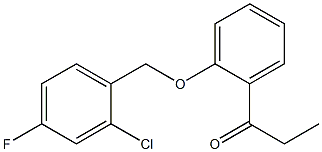 1-{2-[(2-chloro-4-fluorophenyl)methoxy]phenyl}propan-1-one Struktur