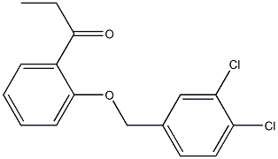 1-{2-[(3,4-dichlorophenyl)methoxy]phenyl}propan-1-one Struktur