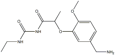 1-{2-[5-(aminomethyl)-2-methoxyphenoxy]propanoyl}-3-ethylurea Struktur