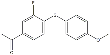 1-{3-fluoro-4-[(4-methoxyphenyl)sulfanyl]phenyl}ethan-1-one Struktur