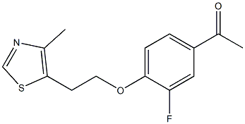 1-{3-fluoro-4-[2-(4-methyl-1,3-thiazol-5-yl)ethoxy]phenyl}ethan-1-one Struktur