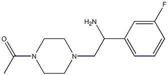 1-{4-[2-amino-2-(3-fluorophenyl)ethyl]piperazin-1-yl}ethan-1-one Struktur