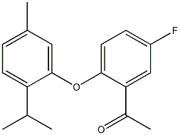 1-{5-fluoro-2-[5-methyl-2-(propan-2-yl)phenoxy]phenyl}ethan-1-one Struktur