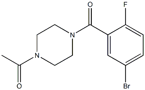 1-acetyl-4-(5-bromo-2-fluorobenzoyl)piperazine Struktur