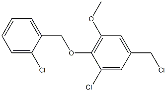 1-chloro-5-(chloromethyl)-2-[(2-chlorophenyl)methoxy]-3-methoxybenzene Struktur