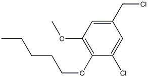 1-chloro-5-(chloromethyl)-3-methoxy-2-(pentyloxy)benzene Struktur