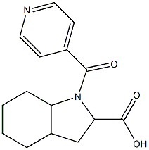 1-isonicotinoyloctahydro-1H-indole-2-carboxylic acid Struktur